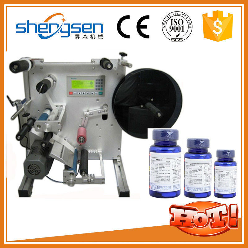 Desktop high accuracy low price labelling machine for round bottles semi-automatic label dispenser