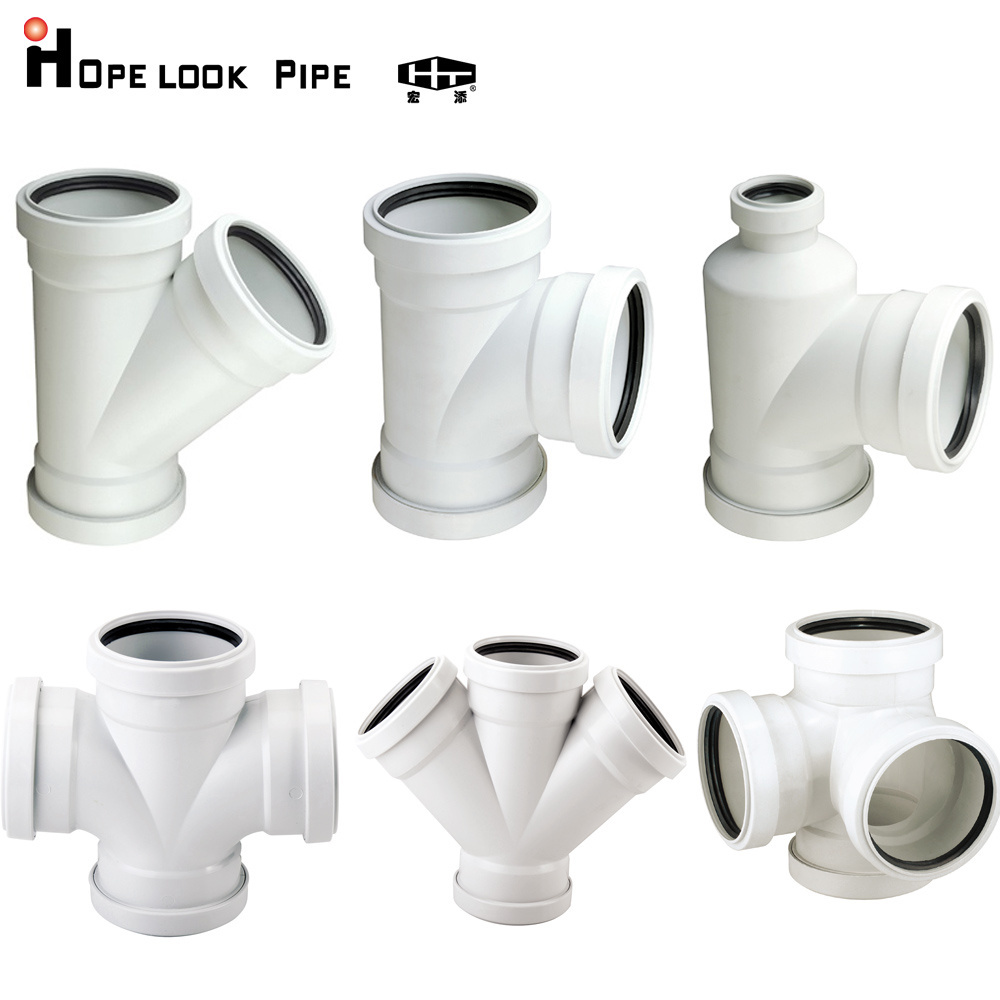 PP no noise pipe fittings grey color pipe cap plug pipe