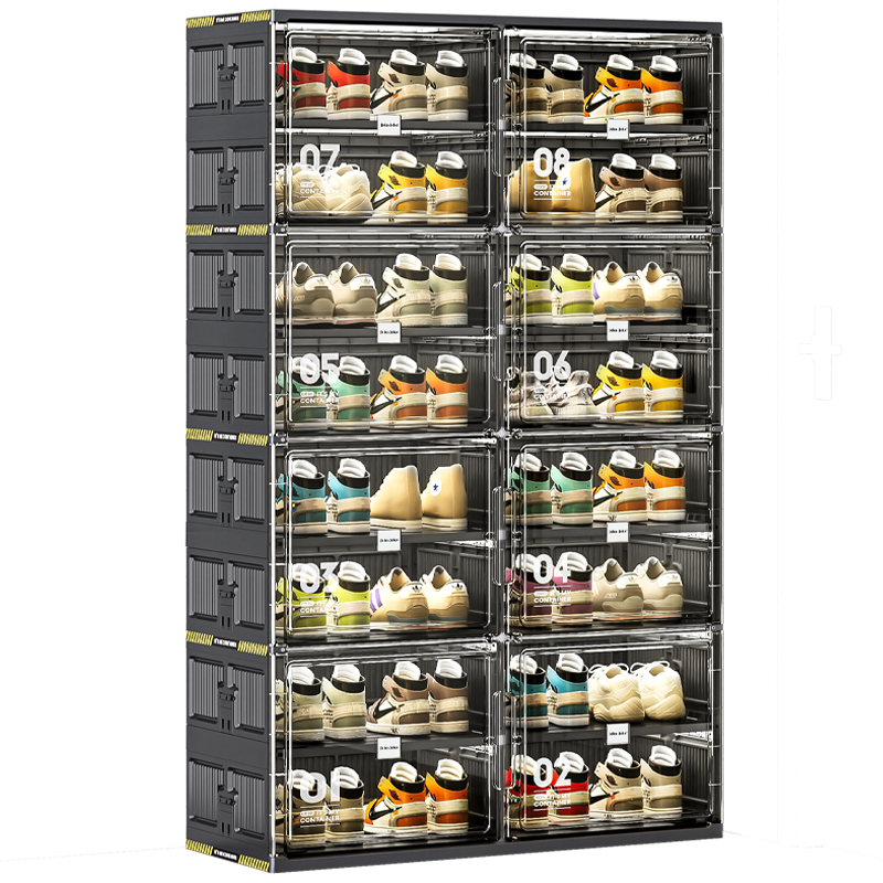 Jeko&Jeko Amazon Hot Set Stackableoe Shoe Storage Crates Plastic Clear Sneaker Box For Shoes Display Shoe Storage