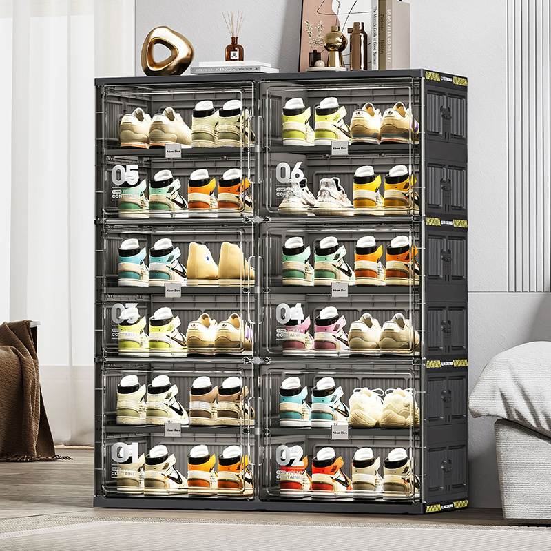 Jeko&Jeko Amazon Hot Set Stackableoe Shoe Storage Crates Plastic Clear Sneaker Box For Shoes Display Shoe Storage