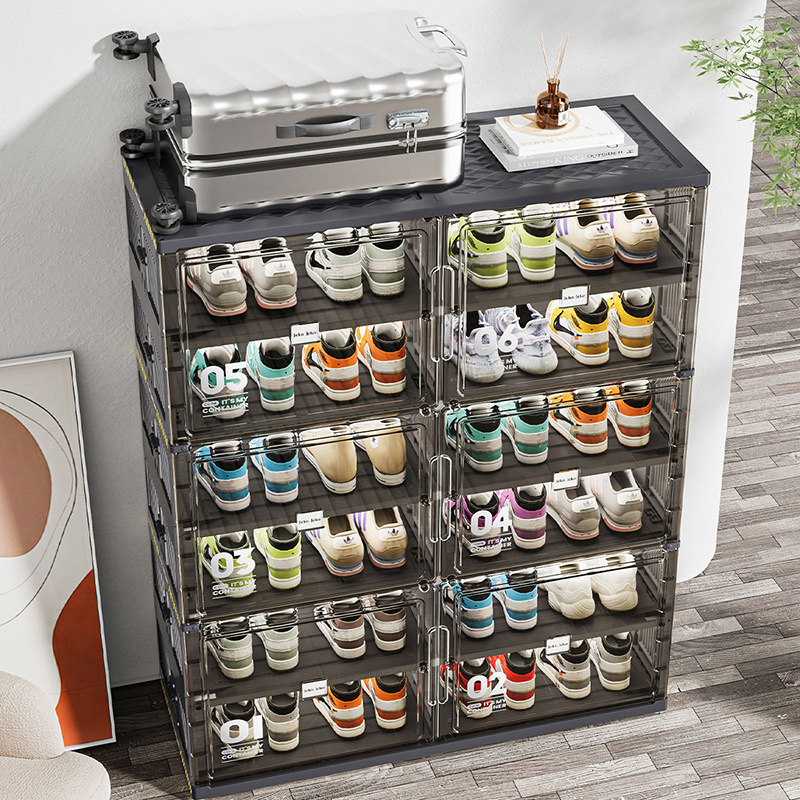 Jeko&Jeko Clear Transparent Plastic Stackable Storage Organizer For Shoes