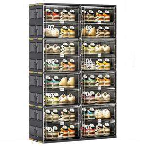 Jeko&Jeko Wholesale Custom Logo Acrylic Fold Shoe Rack Multi-Layer Door Storage Shoe Cabinet