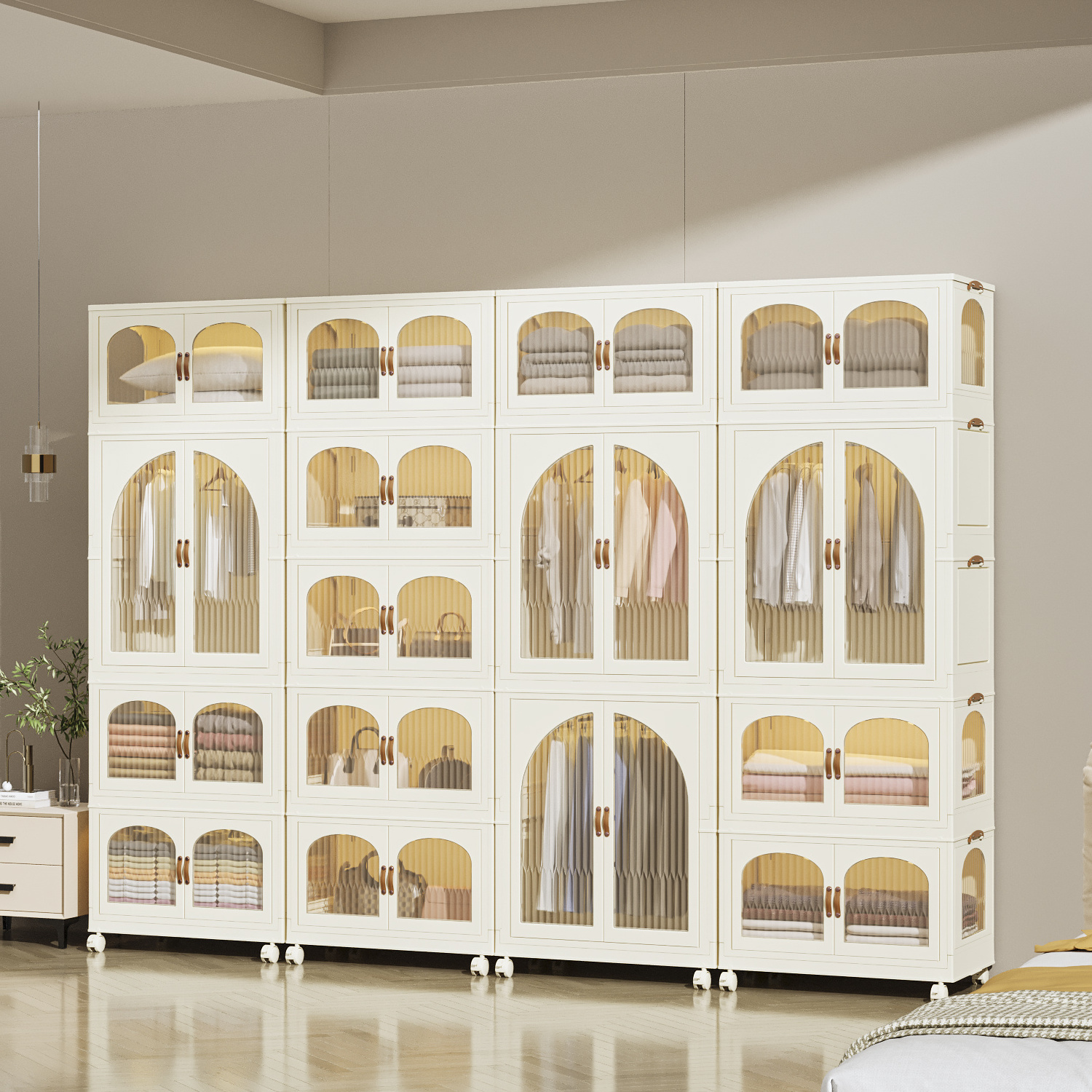 Jeko&Jeko New Design Plastic Storage Drawers Plastic Cabinet Storage Holders With Hanging and Drawers Open Door Style