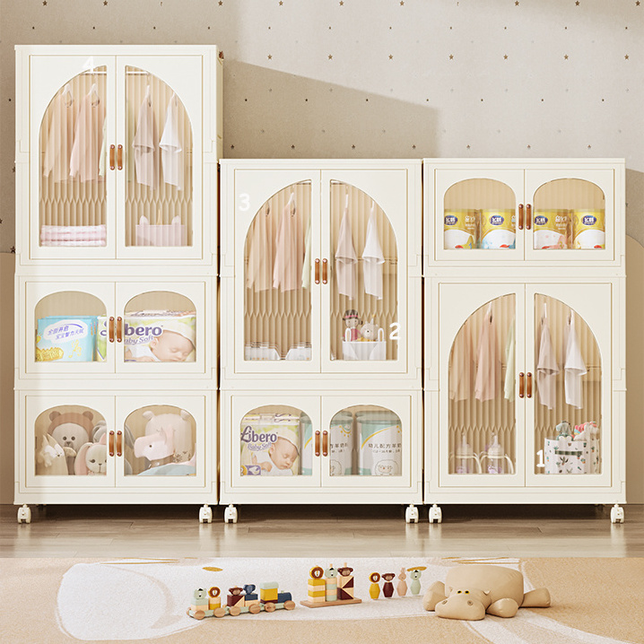 Jeko&Jeko New Design Plastic Storage Drawers Plastic Cabinet Storage Holders With Hanging and Drawers Open Door Style