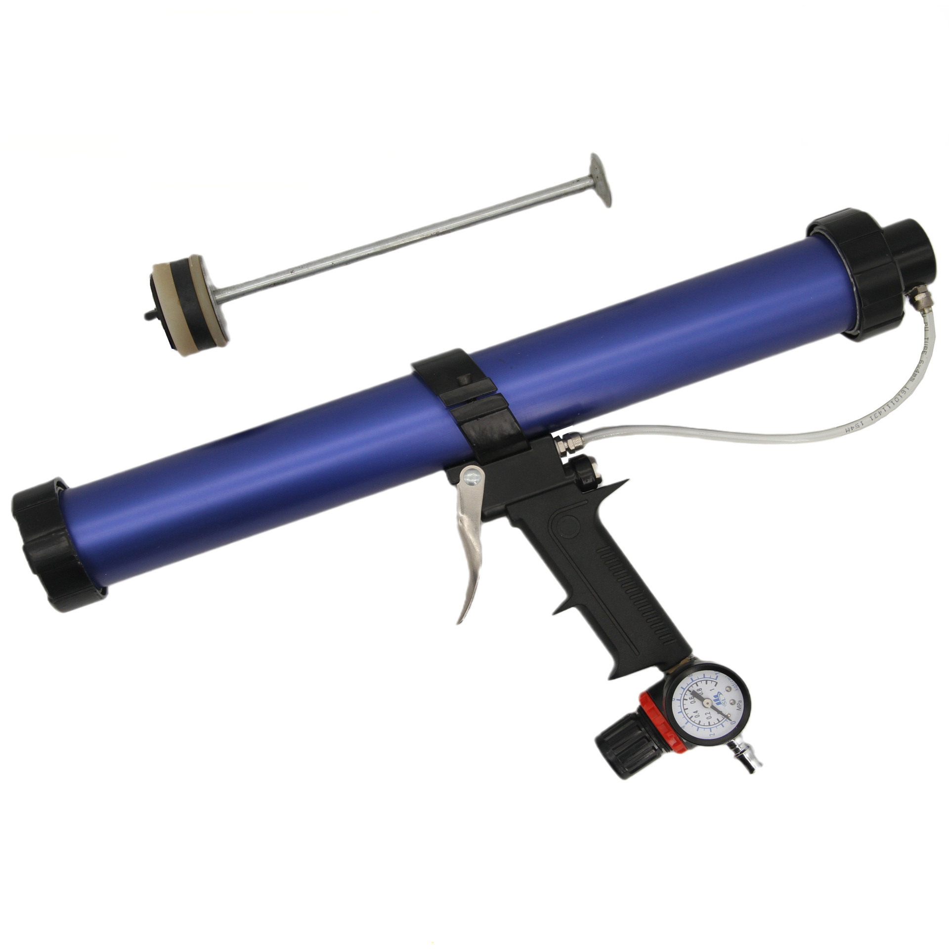 Professional 16 inch Dual  Epoxy Application Aluminum Cordless Sausage Polyurethane Gun Silicone Air Pneumatic Caulking Gun