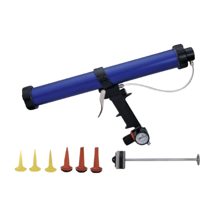 Professional 16 inch Dual  Epoxy Application Aluminum Cordless Sausage Polyurethane Gun Silicone Air Pneumatic Caulking Gun