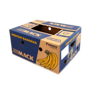 Custom Design Empty Cardboard Banana Carton Fruit Box for Fruit Packaging Corrugated Board Agriculture Square Recyclable Accept