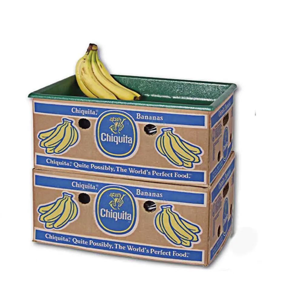 Custom Design Empty Cardboard Banana Carton Fruit Box for Fruit Packaging Corrugated Board Agriculture Square Recyclable Accept