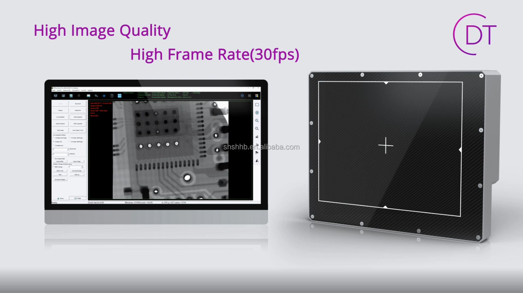 Fixed digital Industrial x ray flat panel detector for SMT, PCB, NDT, electronics ,Lithium Battery inspection