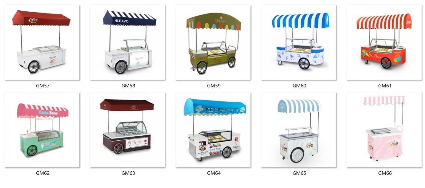 Shineho Camion de helados tricycle food vending electric mobile van push ice cream truck