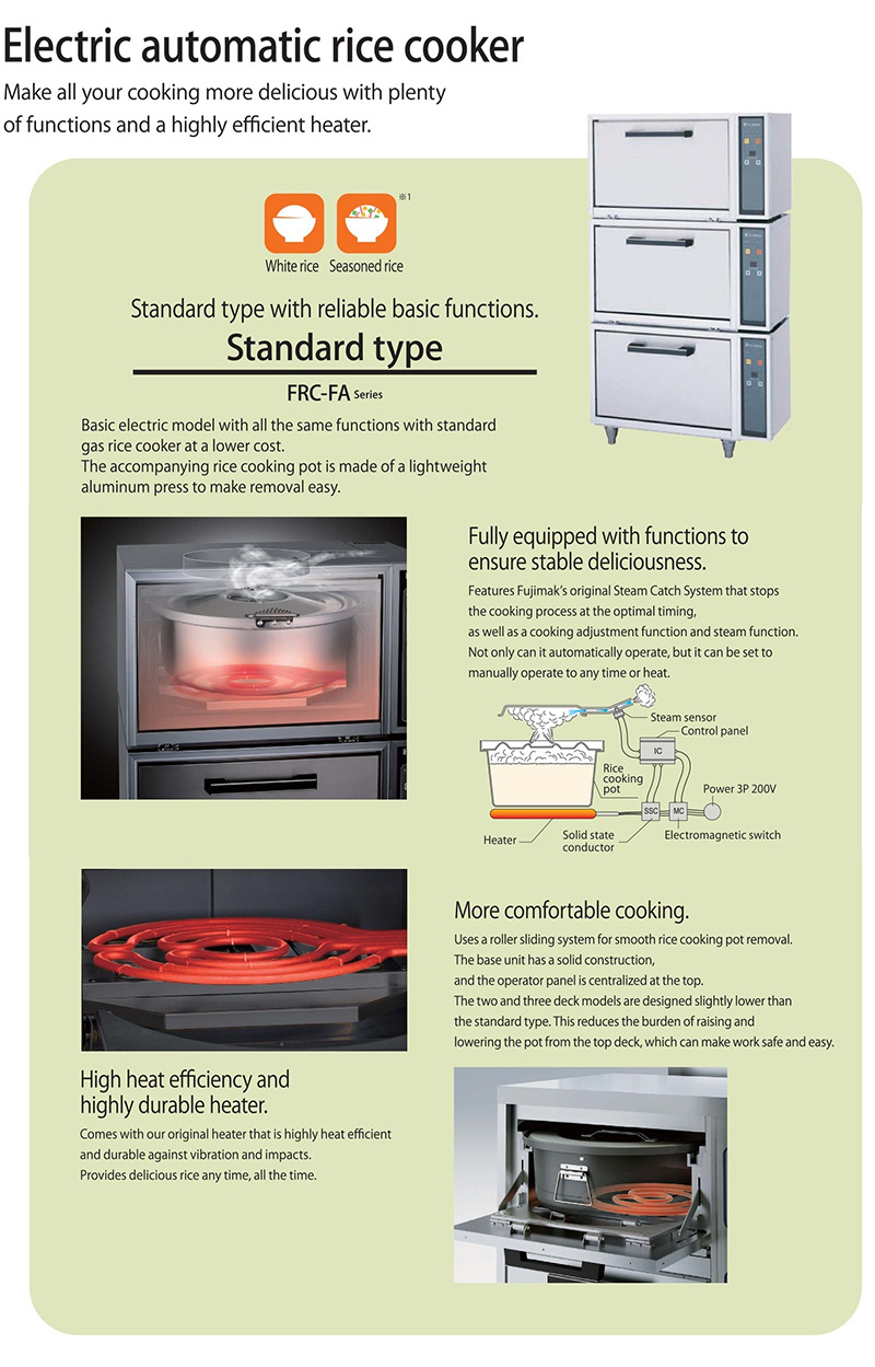 New Design  1deck 2 Deck 3deck Electric Fujimak Rice Cooker Commercial rice cooker inner pot