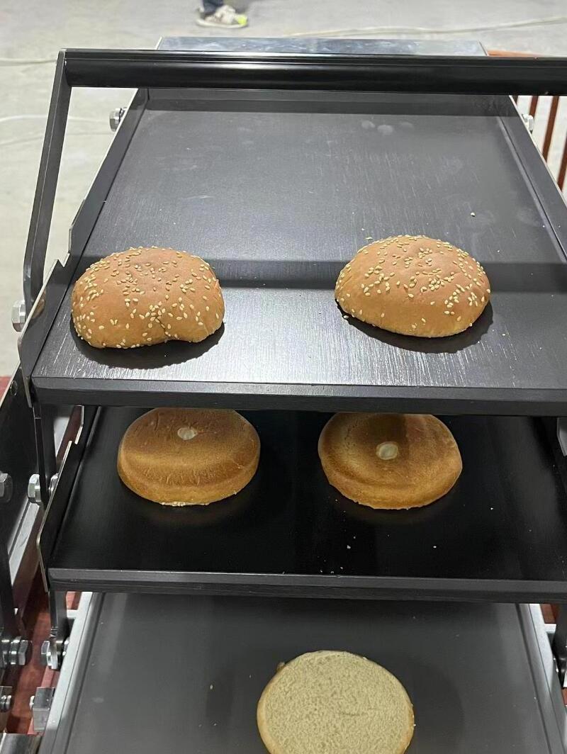 Shineho automatic machine chicken patty for burgers burger electric toaster 3 Layers Hamburger Toaster For Sale