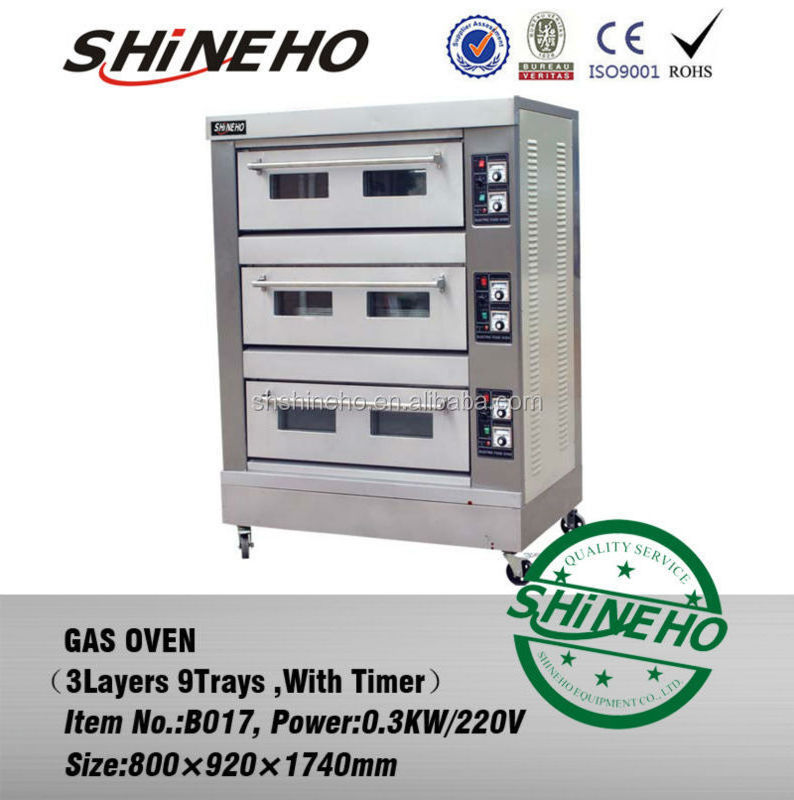 B017B Oven 3Layer12Trays bakery pizza deck oven with steam