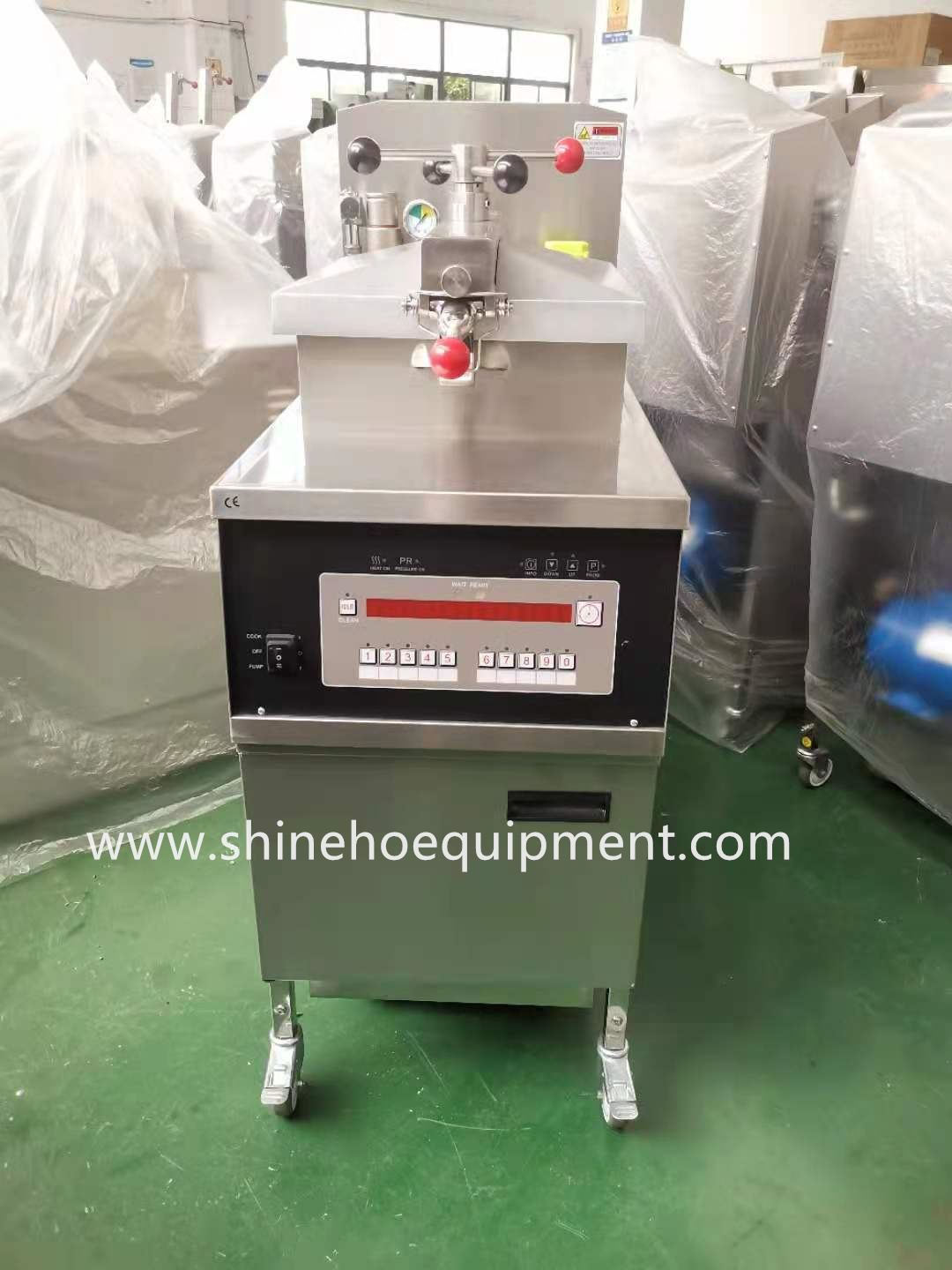 Shineho friteuses 304 Stainless Steel Cutting Gas Pressure Industrial Chicken Fryer