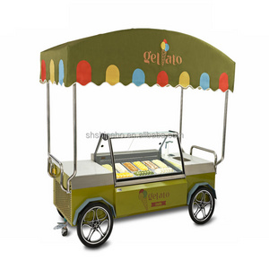 Shineho Camion de helados tricycle food vending electric mobile van push ice cream truck