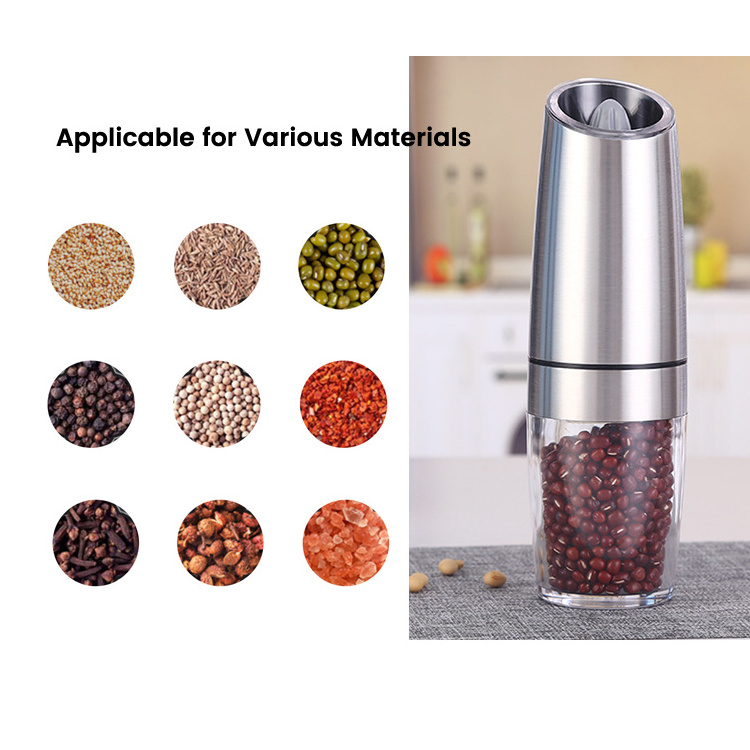 Electric Gravity Sensor Stainless Steel Pepper and Salt Grinder Spice Mill