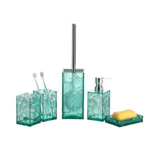 Hot Sale High Quality Lotion Soap Dispenser Acrylic Bathroom Set Pretty Bathroom Accessories Set