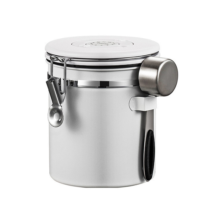 304 Stainless Steel Airtight Coffee Flour Sugar Container Kitchen Storage Bottles Jars Coffee Bean Storage Tank