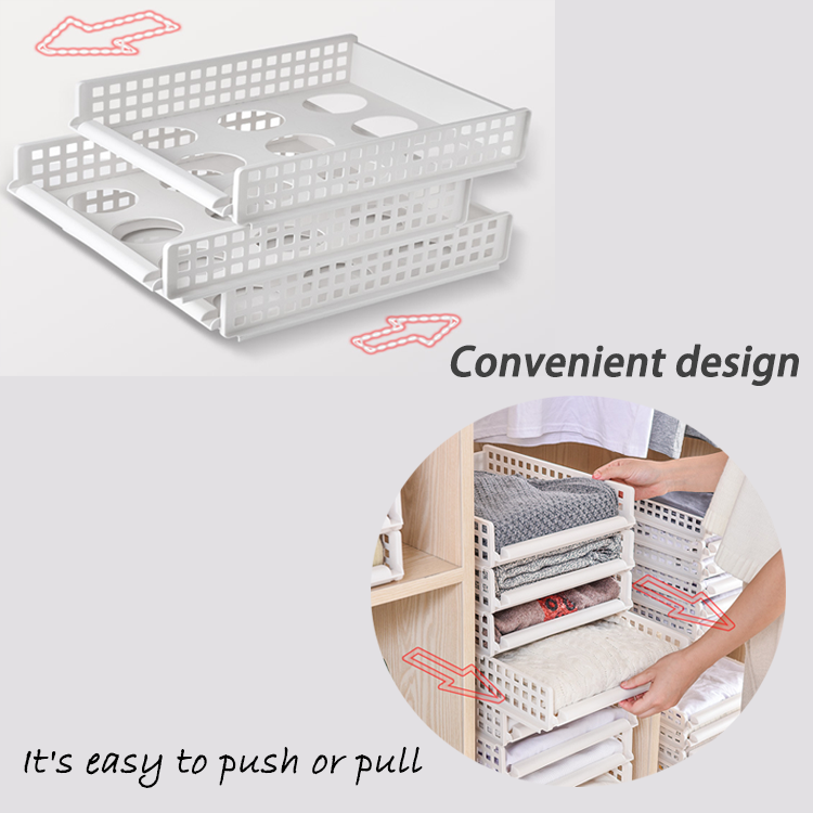 Hot Sale PET Plastic Storage Box Stackable Closet Storage Drawers Customizable Storage Drawers For Clothes