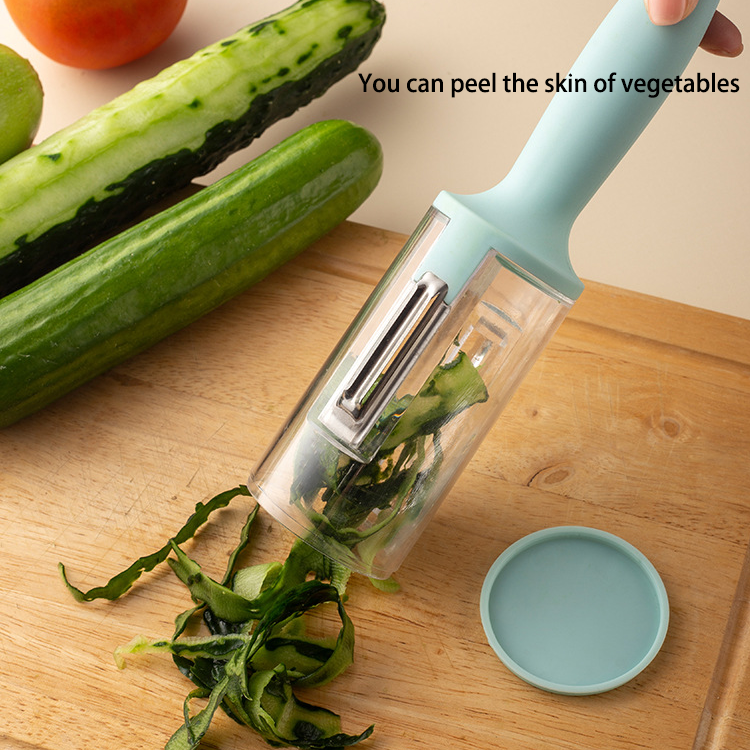 Creative Kitchen Accessories Multi-function Vegetable Fruit Paring Knife Peeler With Rubbish Box