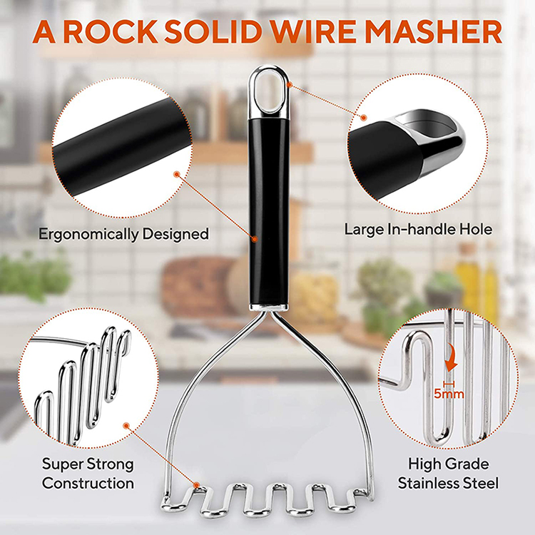 Stainless Steel Manual Potato Press Potato Mud Pressure Machine Potatoes Masher Ricer Fruit Vegetable Tools Accessories