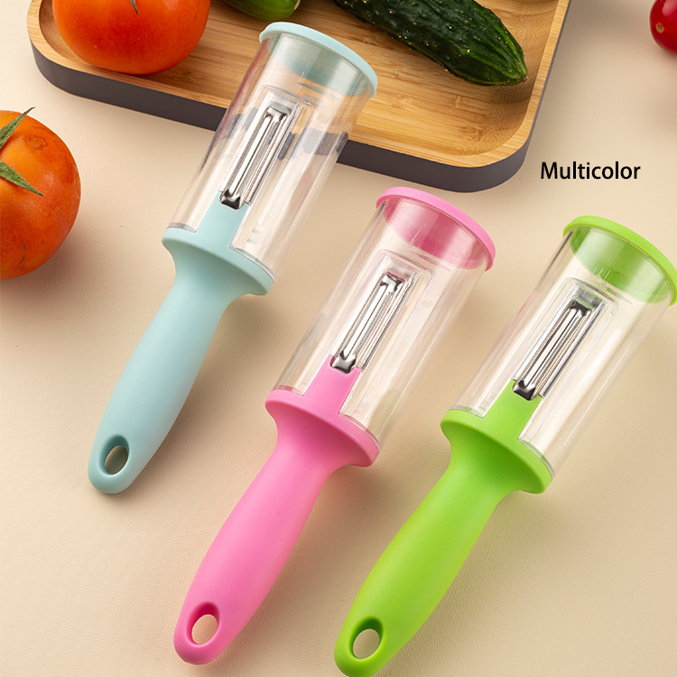 Creative Kitchen Accessories Multi-function Vegetable Fruit Paring Knife Peeler With Rubbish Box