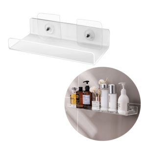 Acrylic Wall-mounted Storage Holder Shelf Transparent Shower Shelf No Nails Corner Storage Shelf For Bathroom