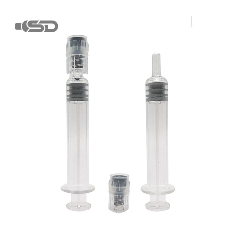 Empty Personalized Bottle Beauty Glass Prefilled Syringe Bottle Cosmetic Round Dosing Syringe 1 Ml Glass Bottles