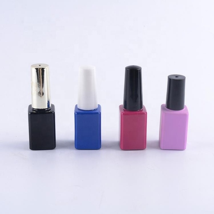 Wholesale Empty Glass Nail Polish Bottle Portable 7ml Cute Refillable Rectangle Custom Gel Nail Polish Bottle