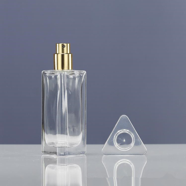 Free Sample Elegant 30ml 40ml Triangle Glass Bottle Empty Stylish Beautiful Perfume Decant Bottle