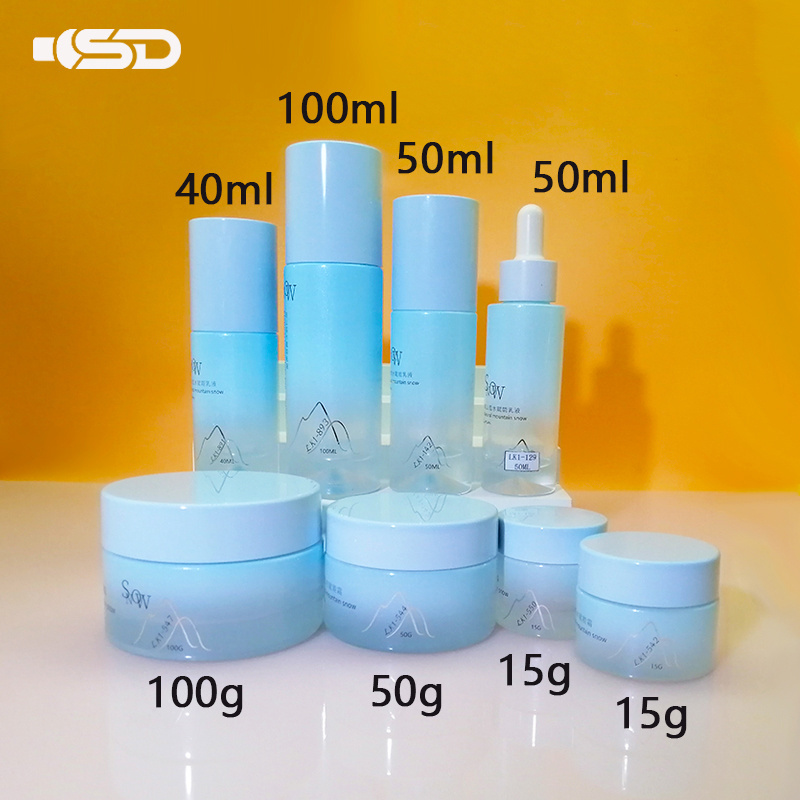 Luxury Cosmetics Packaging Set Empty Skincare Dropper Bottle 100ml Cosmetic Bottle Cream Aluminum Lotion Pump Bottle