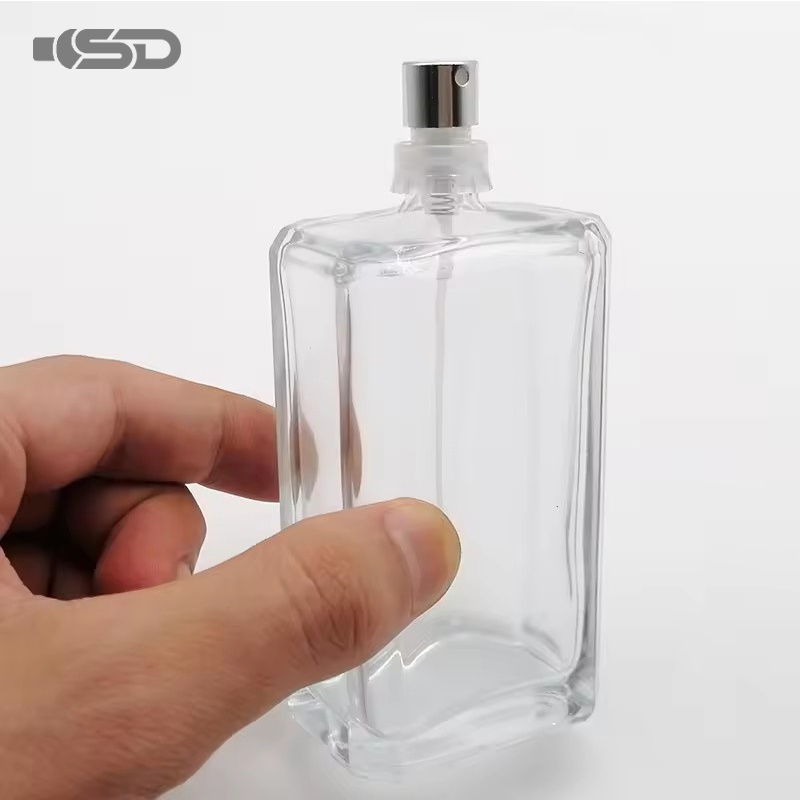 Luxury Rectangular Square Perfume Bottle 100ml 25ml 50ml Empty Luxury 100 Ml Perfume Bottle With Box Packaging