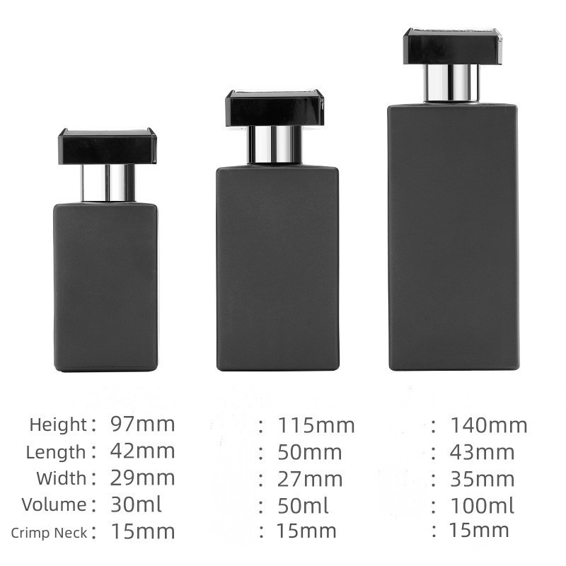 30ml 50ml 100ml Black Bottle Glass ODM Perfume Bottle Manufacturing Glass Men Cologne Custom Bottle With Box