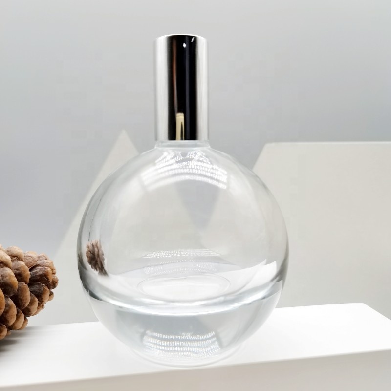 Manufacturer Free Sample Transparent Ball Shaped Perfume Bottle Custom 75ml Round Perfume Bottle