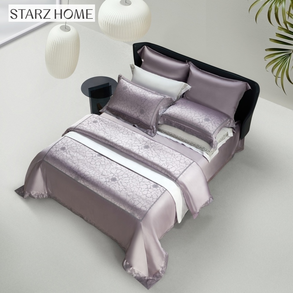 2023 hot bedding set purple luxury king size bed sheet designer bedding set stock for bed