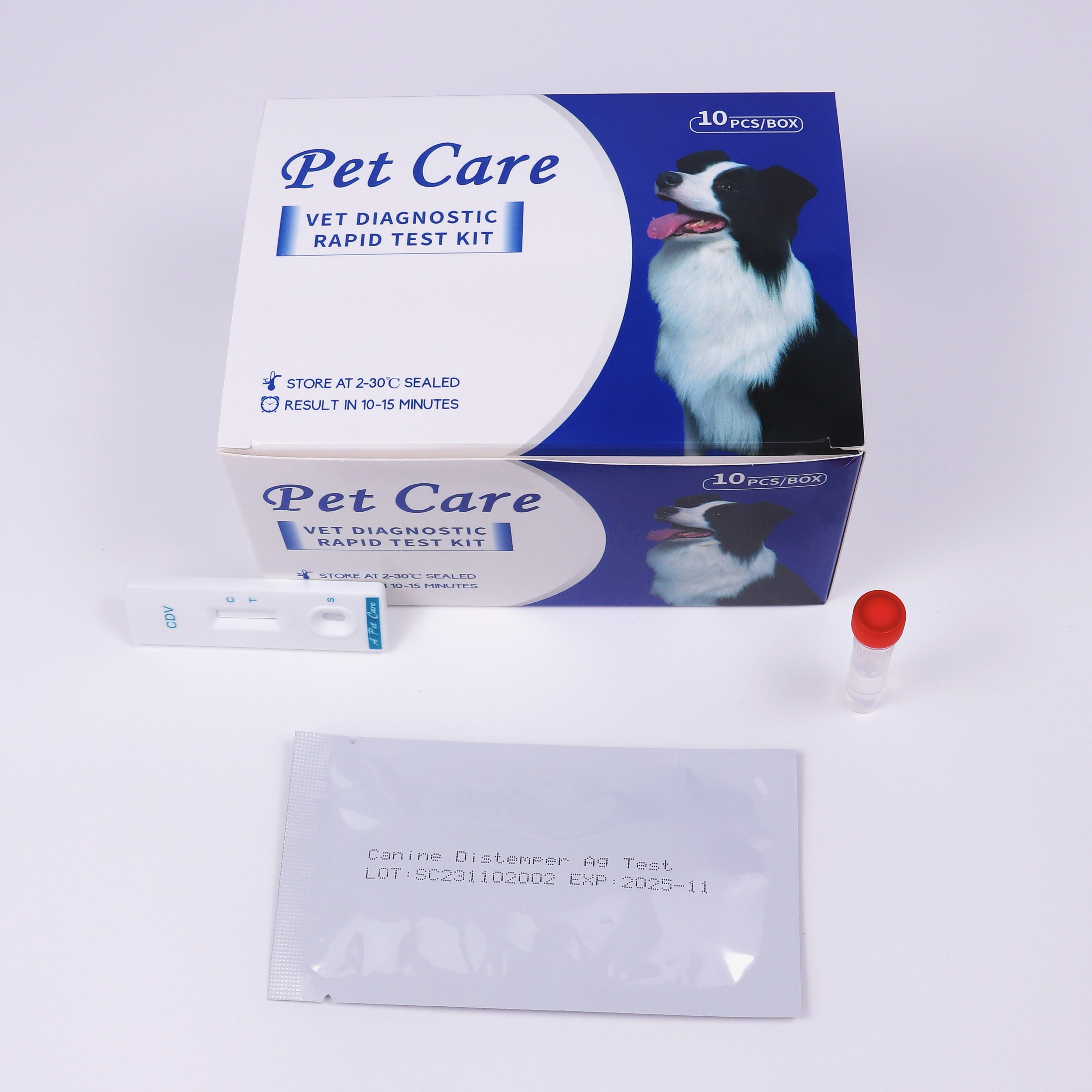 Rapid high quality pet veterinary disease 100% sensitive canine Adenovirus ag test kit CAV/Adenovirus