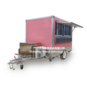 USA standard square mobile kitchen food truck/ high quality ice cream pizza waffle sandwich crepe food trailer food caravan