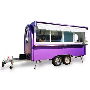 400*200*240cm customized mobile kitchen food trailer/ waffle cake pizza ice cream machine crepe  churro camper food cart