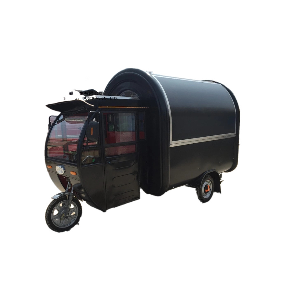 Tricycle food cart electric mobile food truck Black