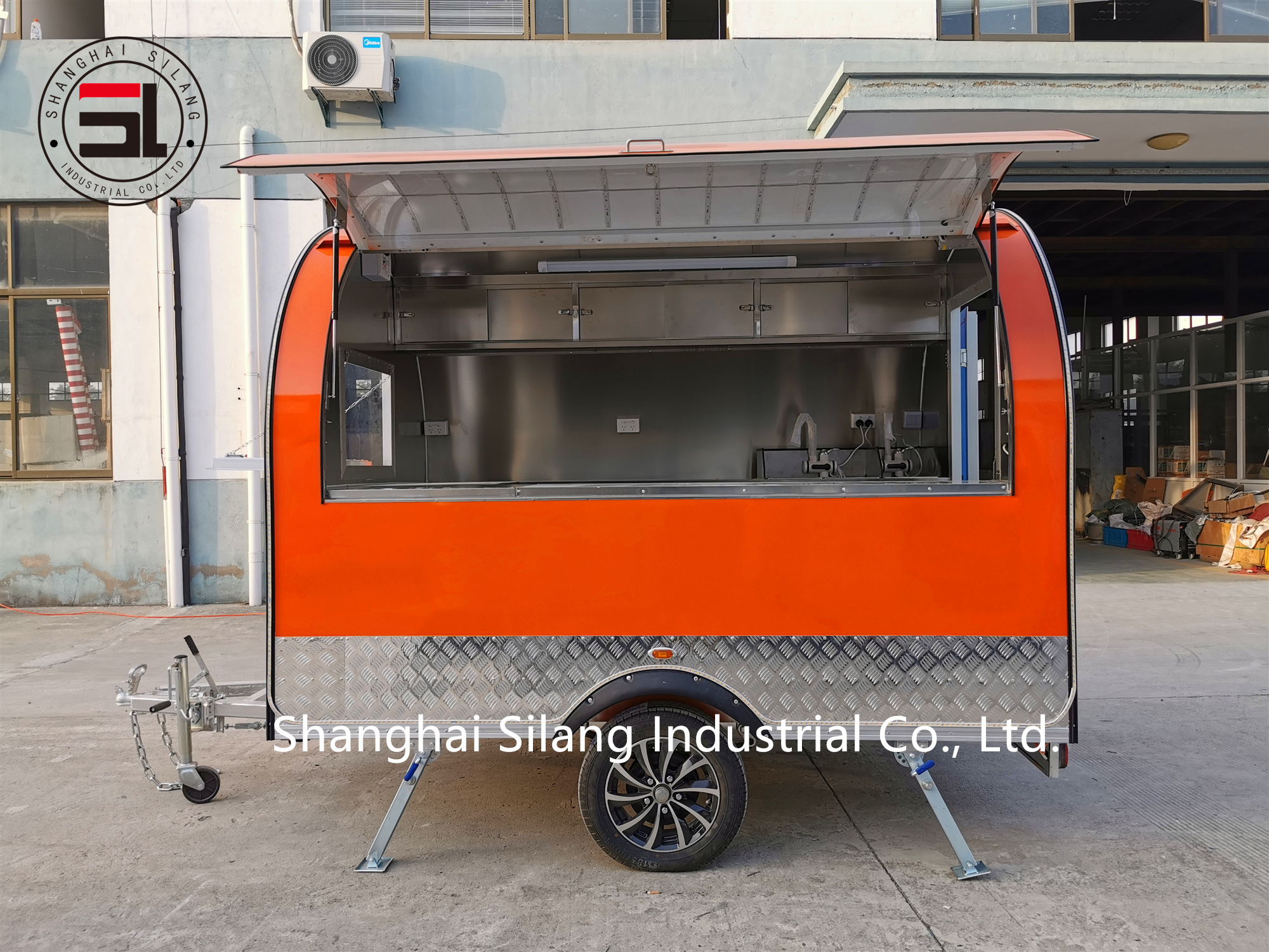 Mobile catering trailer, coffee & juice bar trailer, hot dog kiosk cart