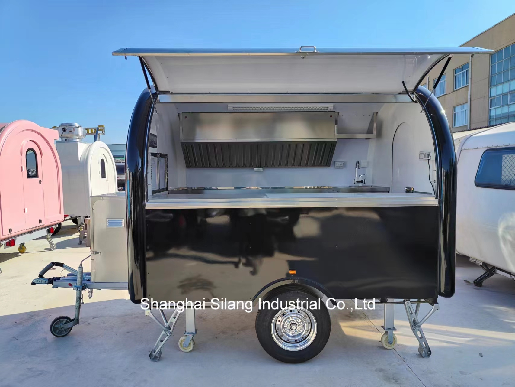 Customized mobile camping caravan ice cream pizza coffee hamburger crepe churro food trailer camper rv food trailer kiosk