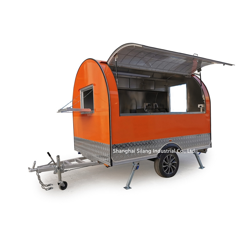 Mobile catering trailer, coffee & juice bar trailer, hot dog kiosk cart