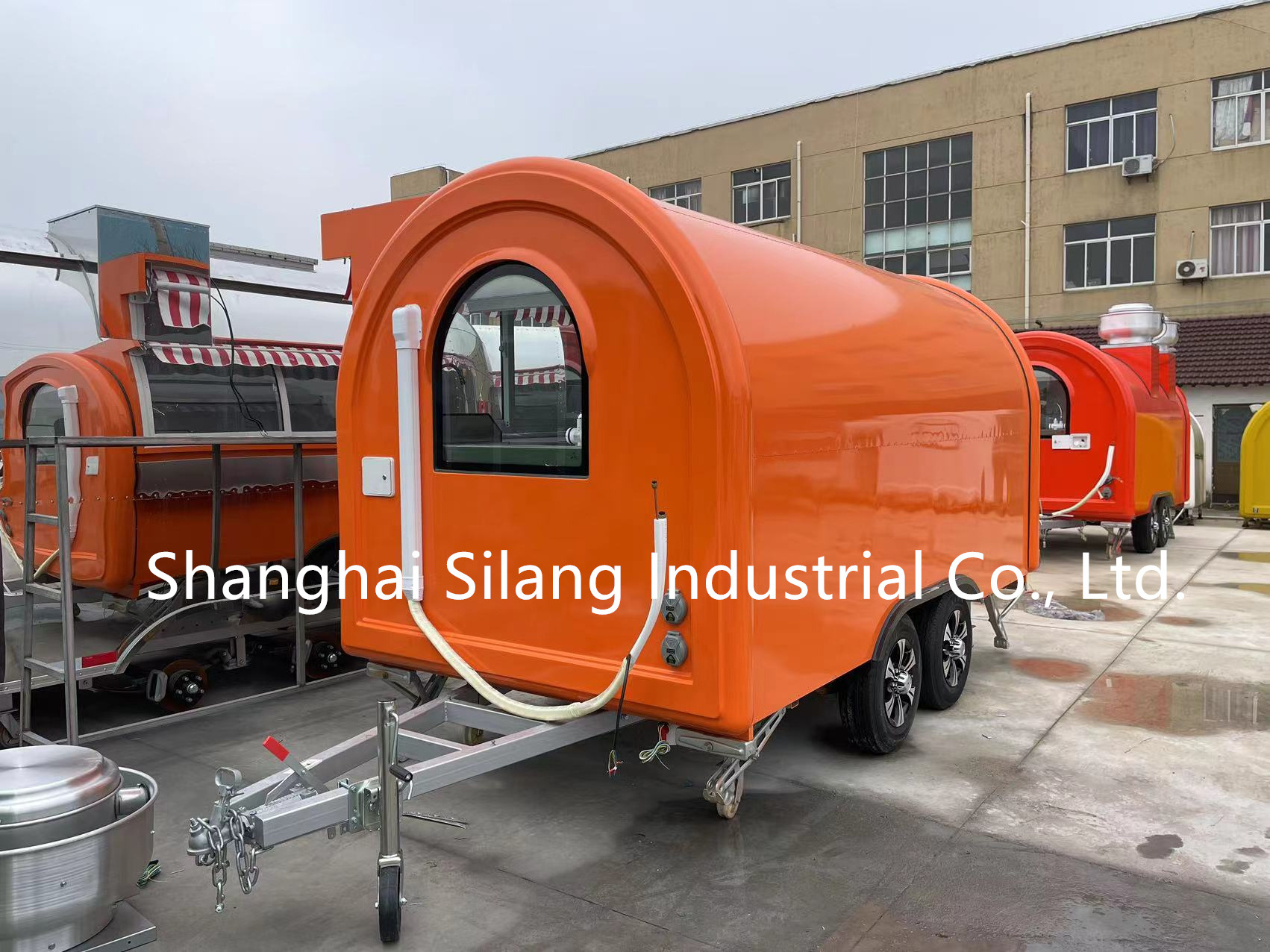 SL-6 Customized Orange Mobile Juice Coffee Snacks Food Trailer Truck Fast Food Cart Fruit Bar