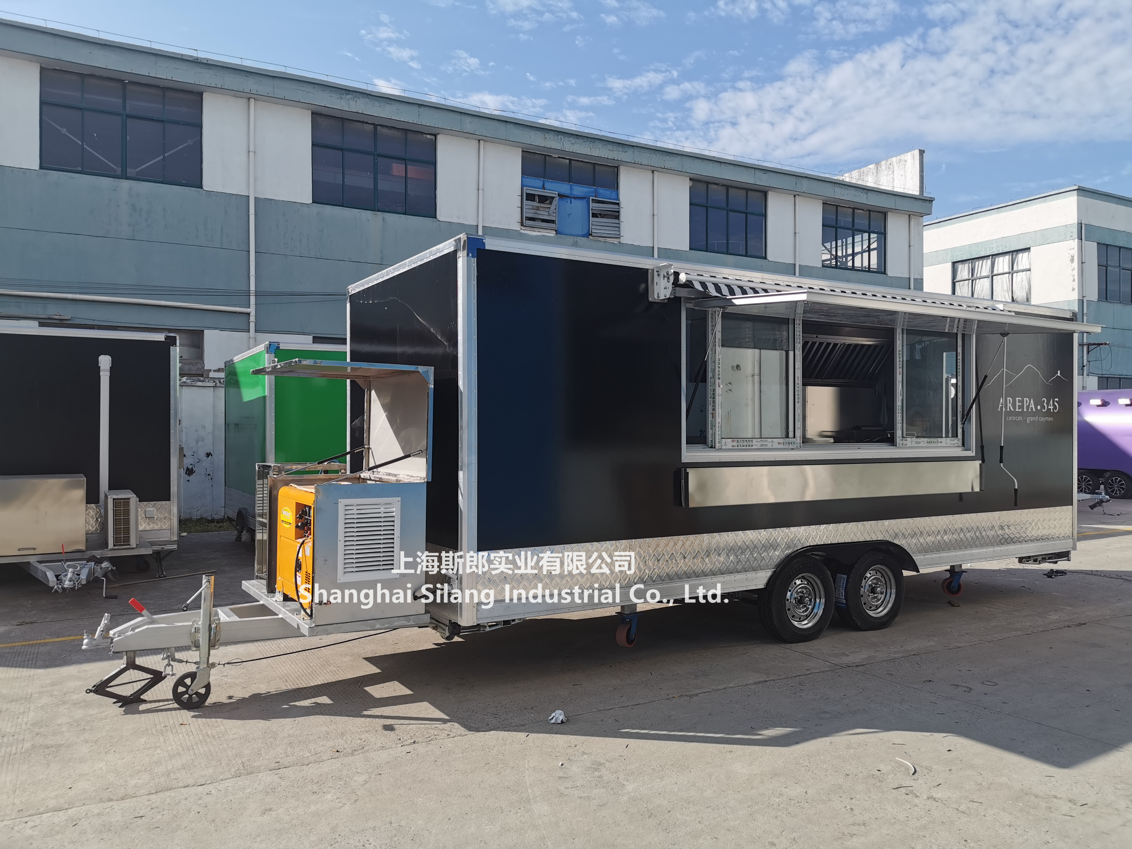 FOODTRUCK Customized mobile food trailer black pizza hot dog ice cream coffee food truck