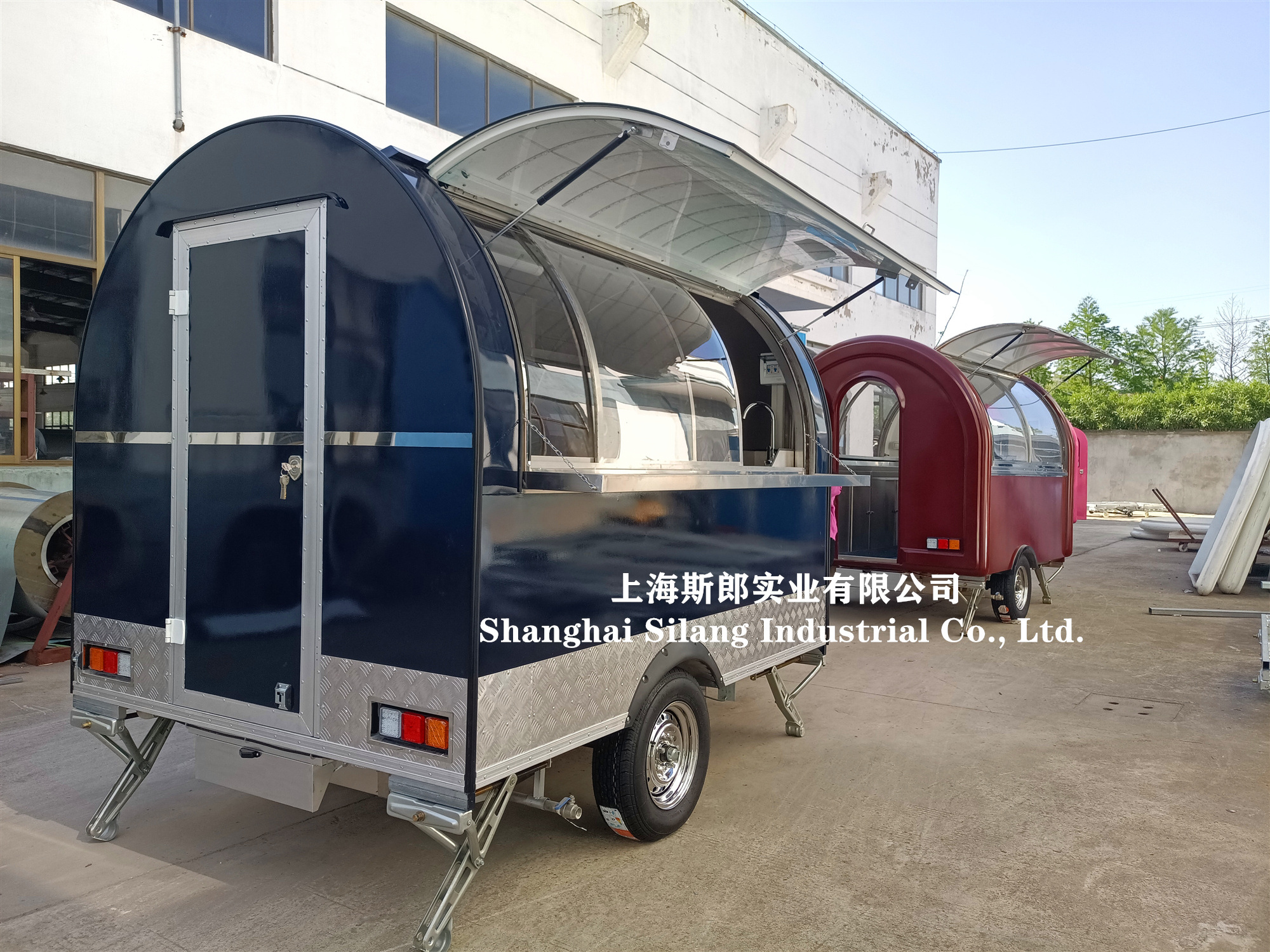 Silang bbq trailer mobile bars electric food truck with Refrigerator