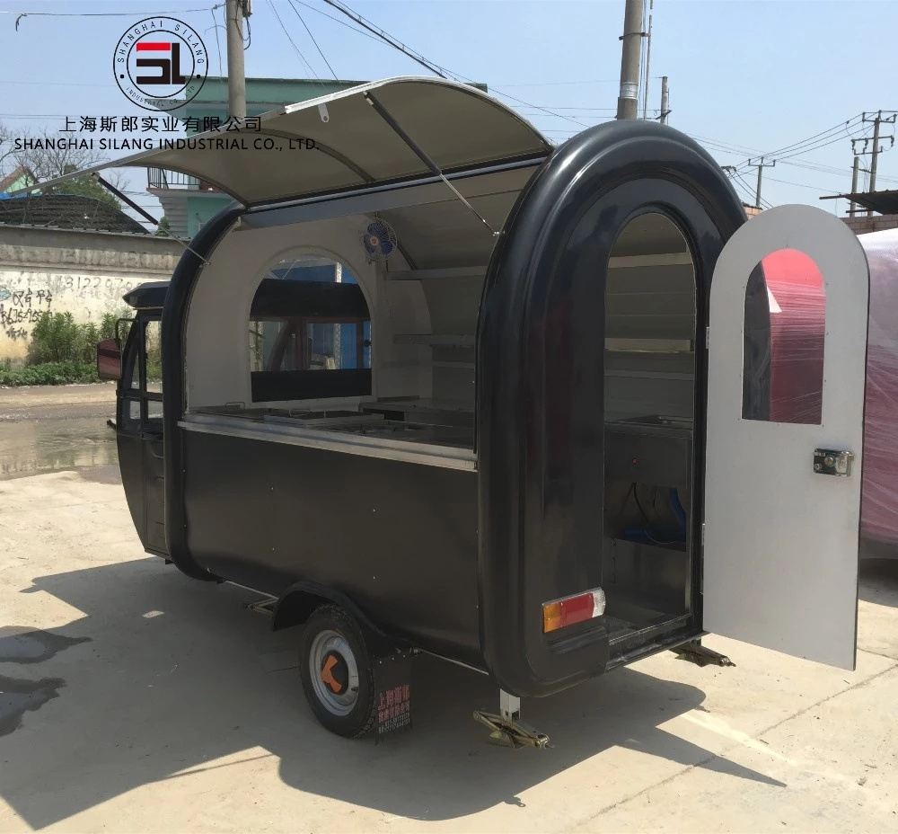 Tricycle food cart electric mobile food truck Black