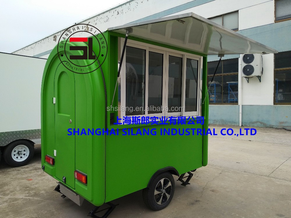 New model can be customized logo Mobile Ice Cream Food trailers,modern mobile food cart with air condition umbrella