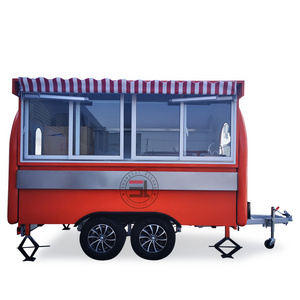 SL-6 Customized Orange Mobile Juice Coffee Snacks Food Trailer Truck Fast Food Cart Fruit Bar