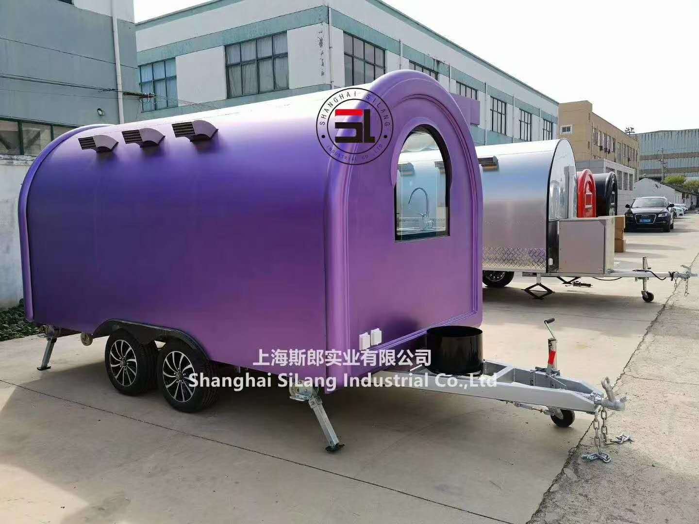 400*200*240cm customized mobile kitchen food trailer/ waffle cake pizza ice cream machine crepe  churro camper food cart