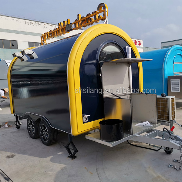 SILANG towable pizza trailer mobile street food truck for sale unique design fast food c